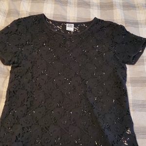 Black lace dress shirt